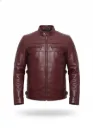 Cuban MAROON Leather Bicket Jacket 