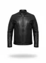 Cuban BLACK Leather Bicket Jacket 