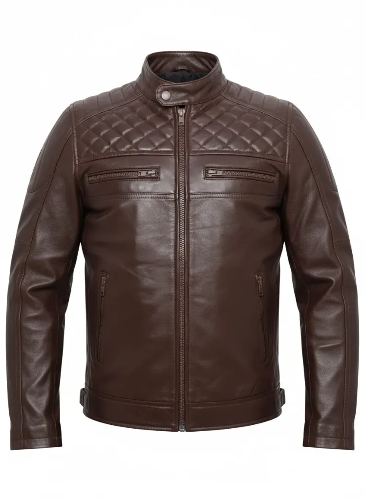 Cuban Brown Leather Bicket Jacket  (S)