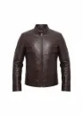 Cuban Brown Leather Bicket Jacket 