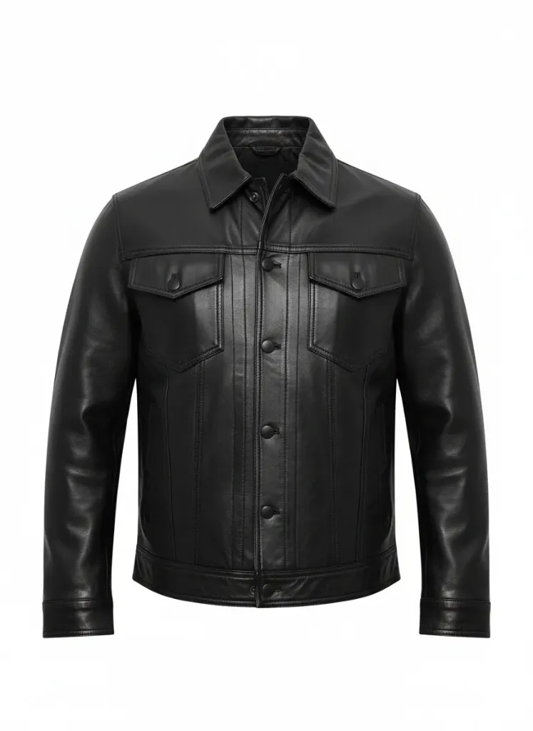 Cuban BLACK Leather Bicket Jacket 