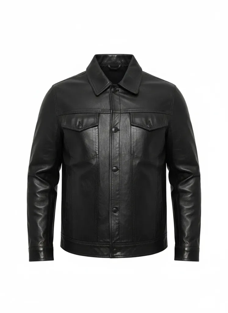 Cuban BLACK Leather Bicket Jacket 