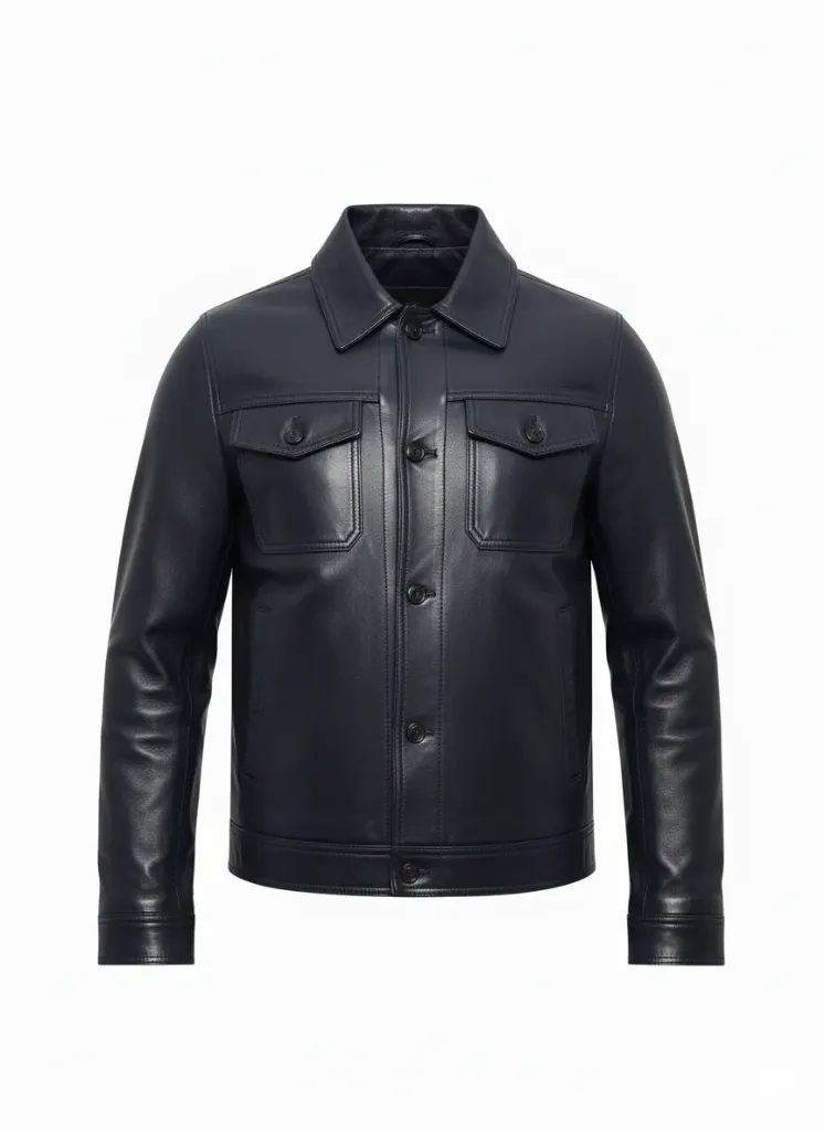 Cuban BLACK Leather Bicket Jacket 